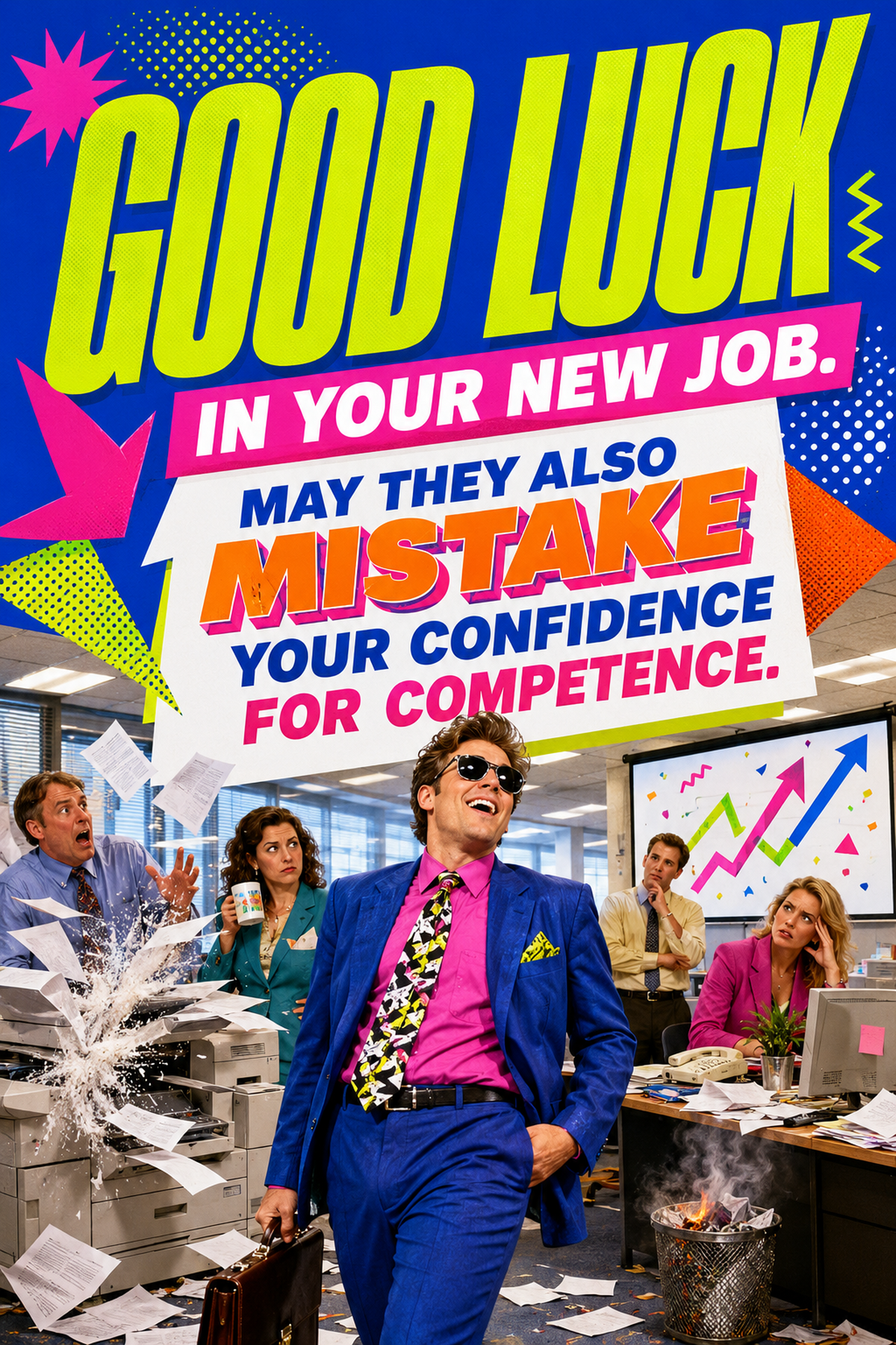 Funny New Job Card – Confidence for Competence