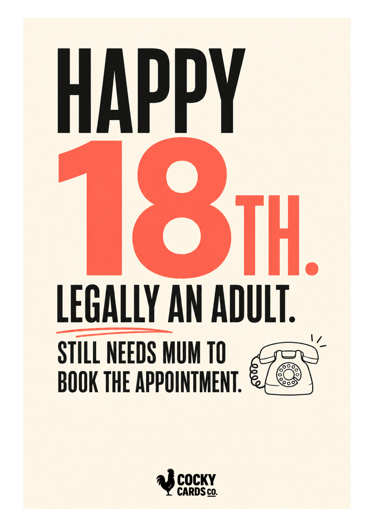 Funny 18th Birthday Card for Her – Mum Books the Appointment