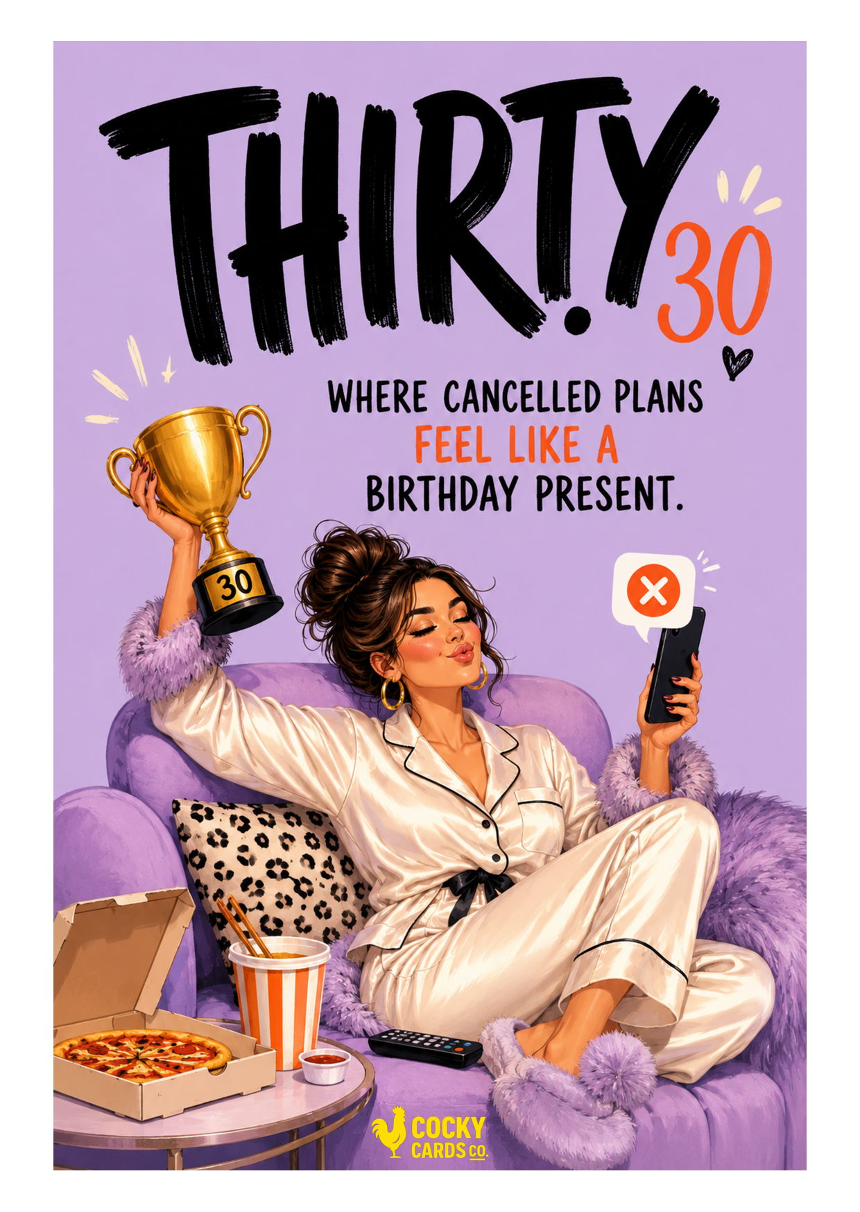 Funny 30th Birthday Card For Her – Cancelled Plans Birthday Present