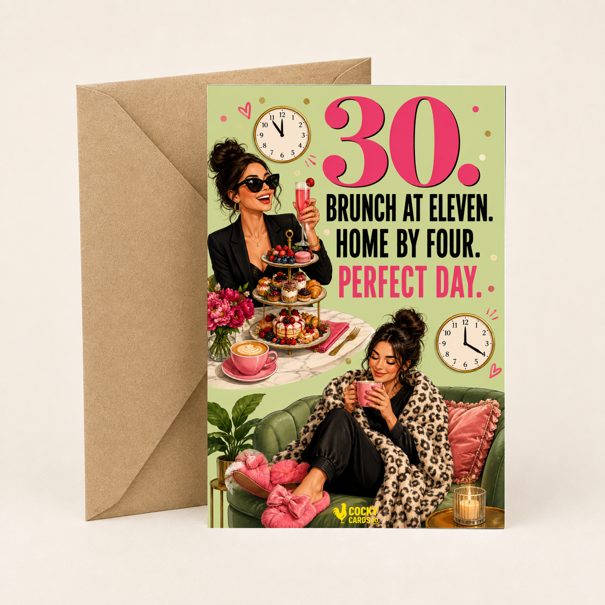 Funny 30th Birthday Card For Her – Brunch at Eleven, Home by Four