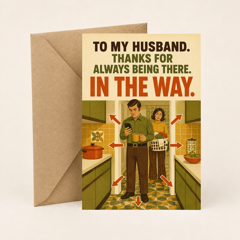 Funny Card for Husband – Thanks for Being in the Way