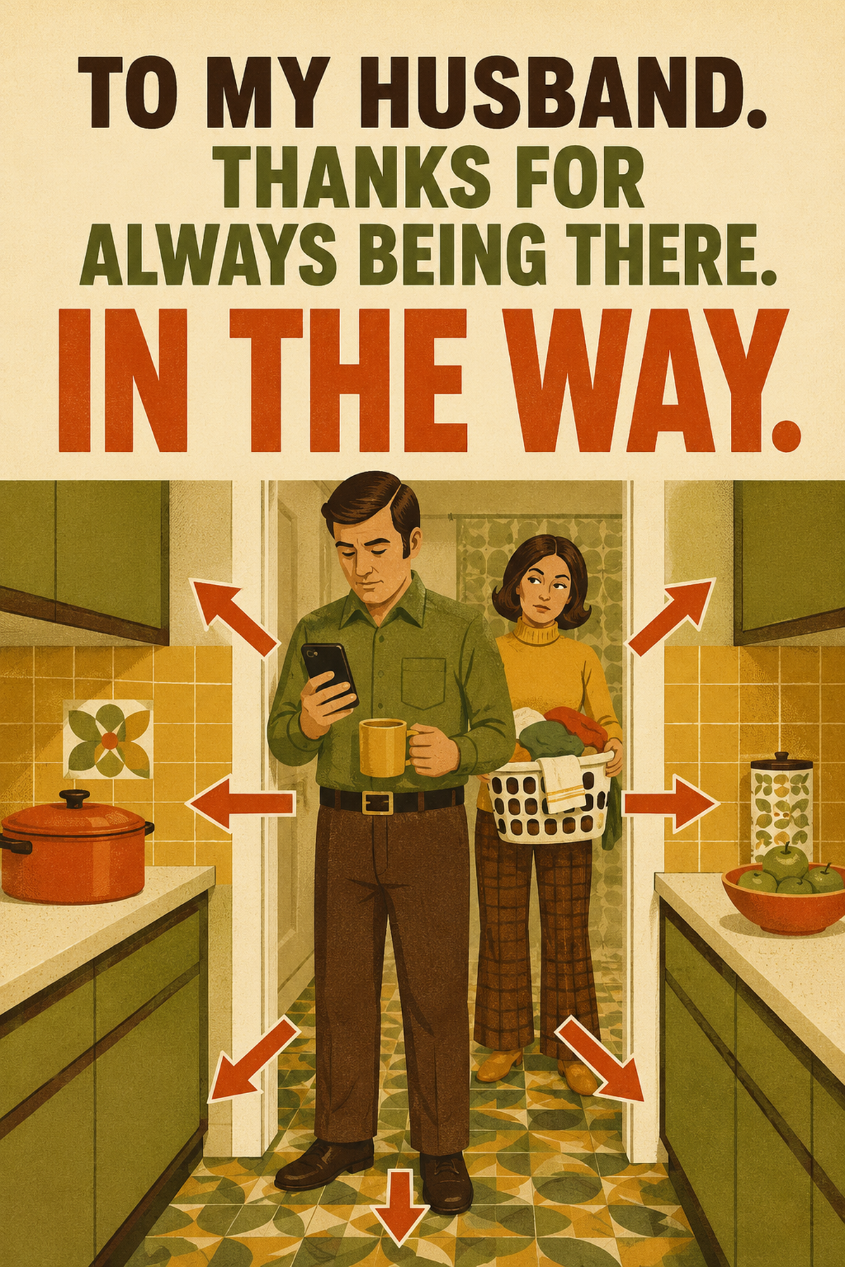 Funny Card for Husband – Thanks for Being in the Way