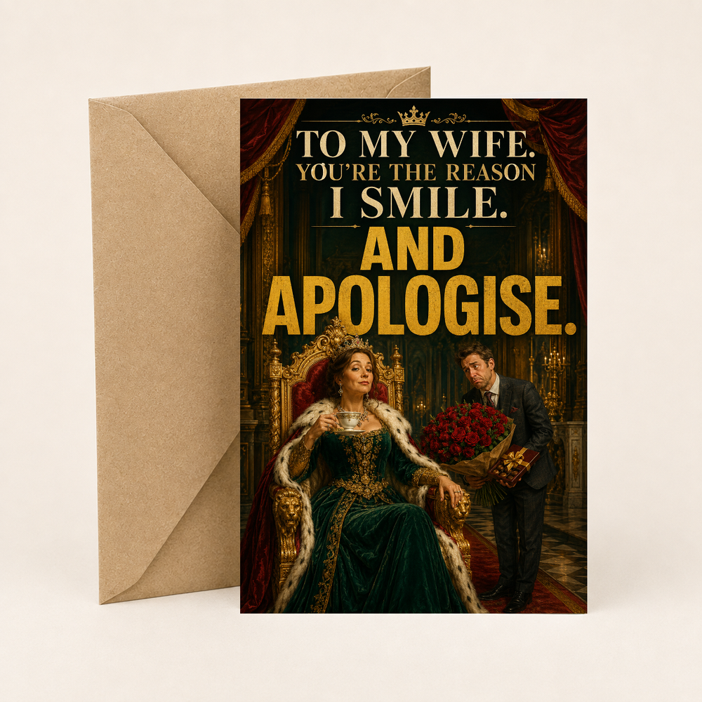 Funny Card for Wife – The Reason I Smile and Apologise