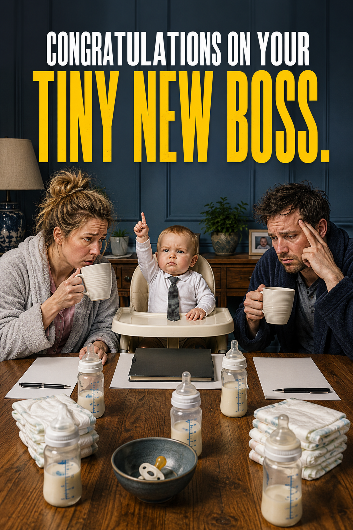 Funny New Baby Card – Congratulations on Your Tiny New Boss