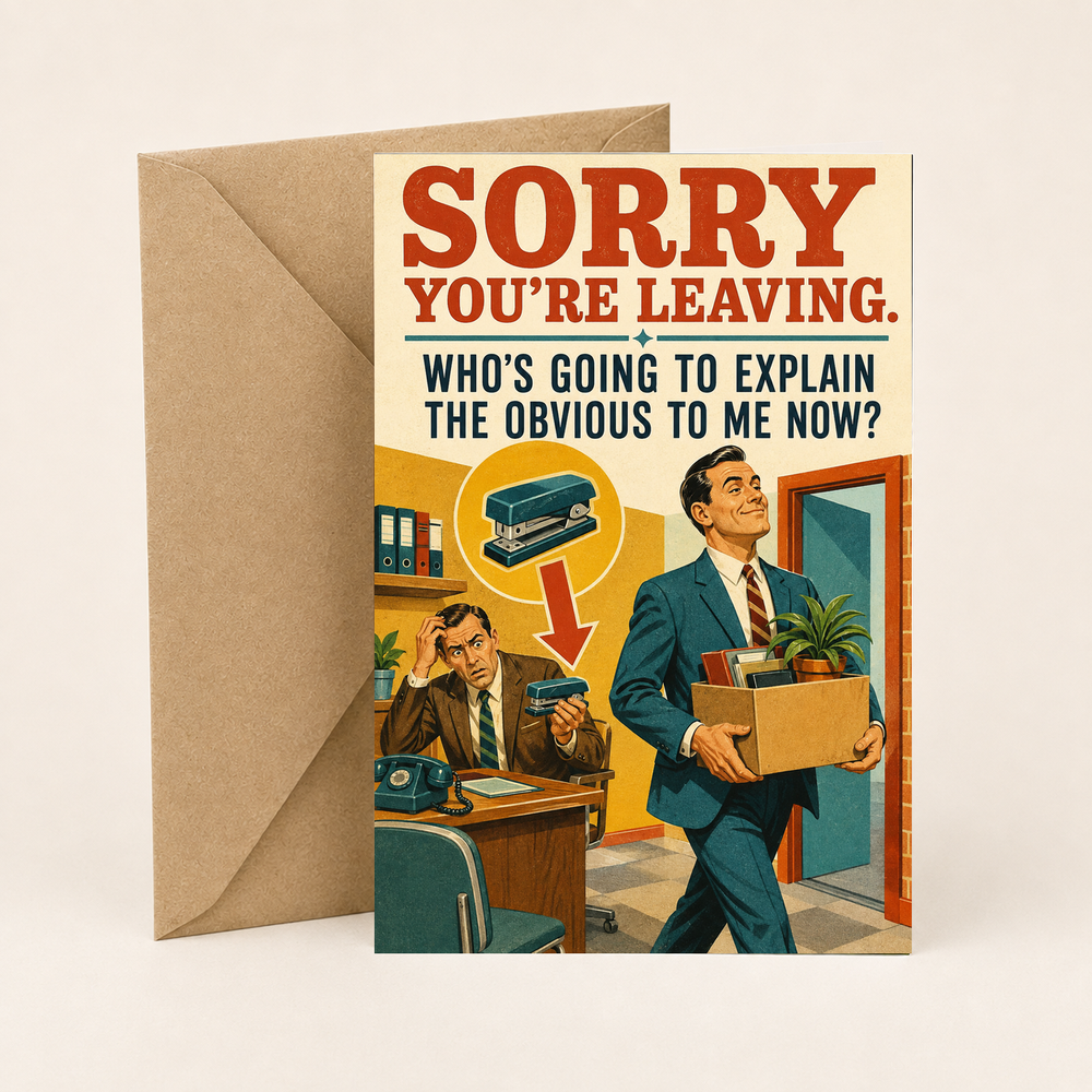 Funny Leaving Card – Explain the Obvious