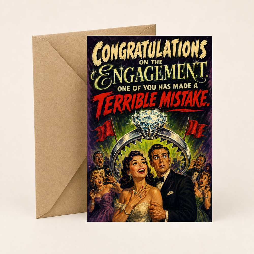 Funny Engagement Card – A Terrible Mistake