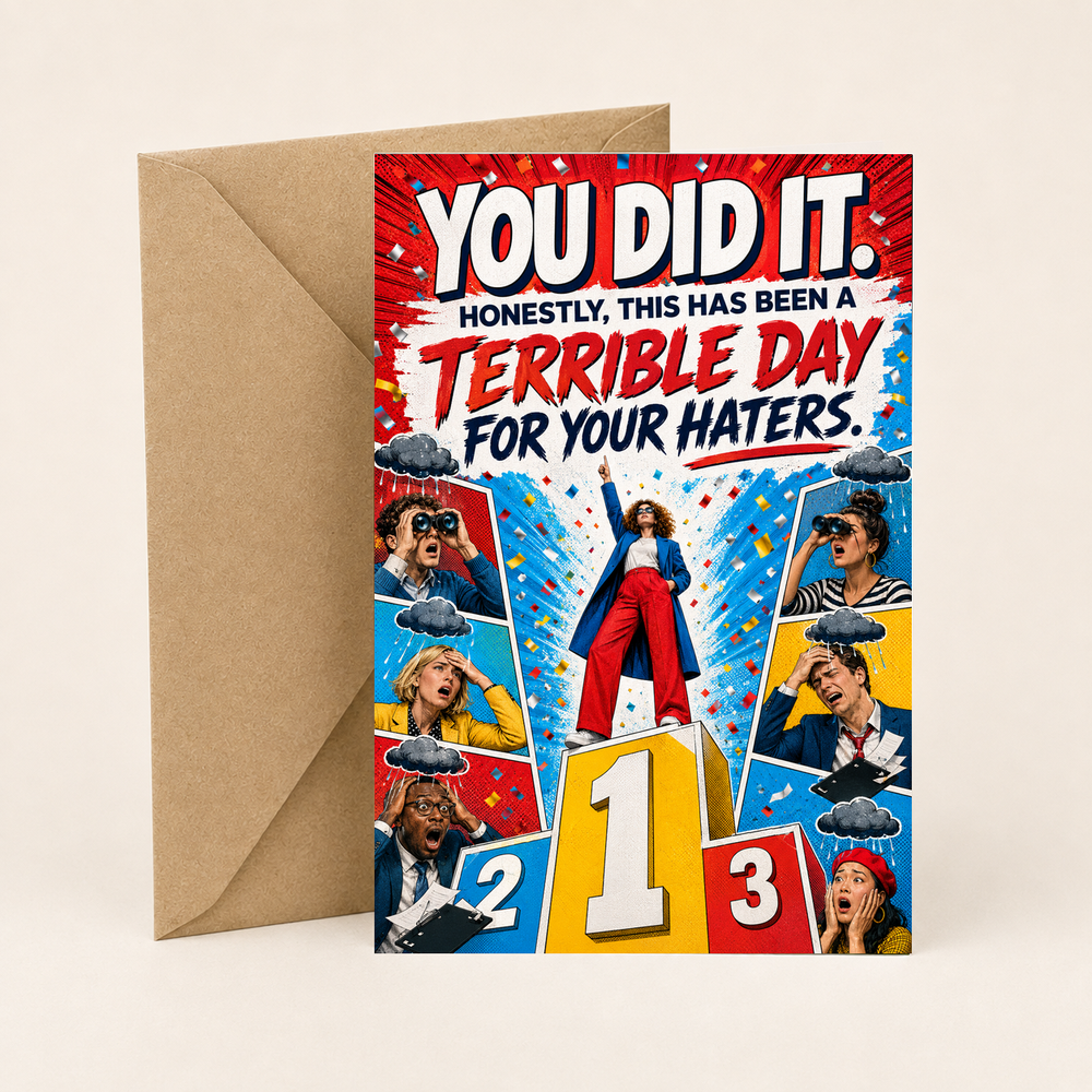Funny Congratulations Card – A Terrible Day for Your Haters
