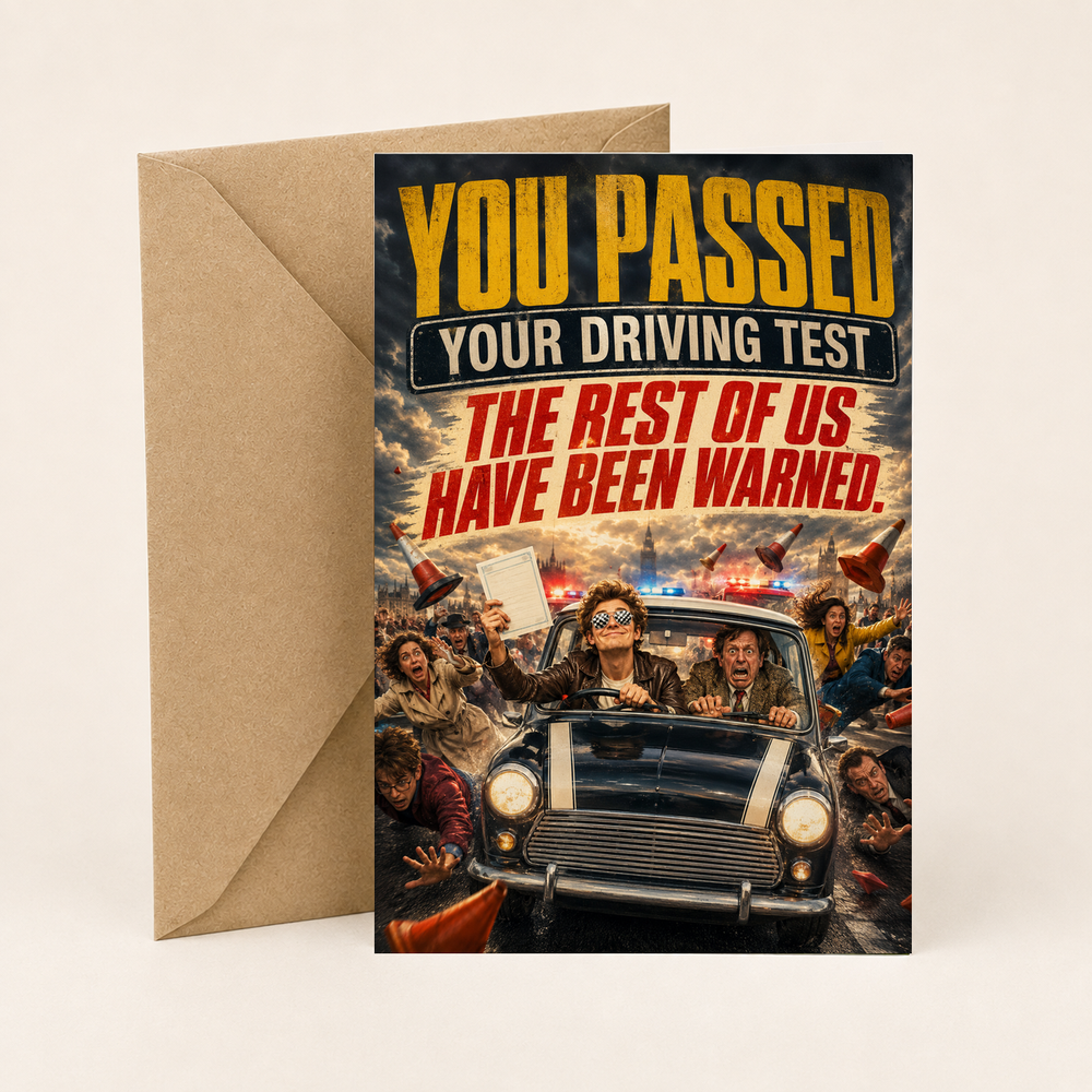 Funny Driving Test Card – The Rest of Us Have Been Warned