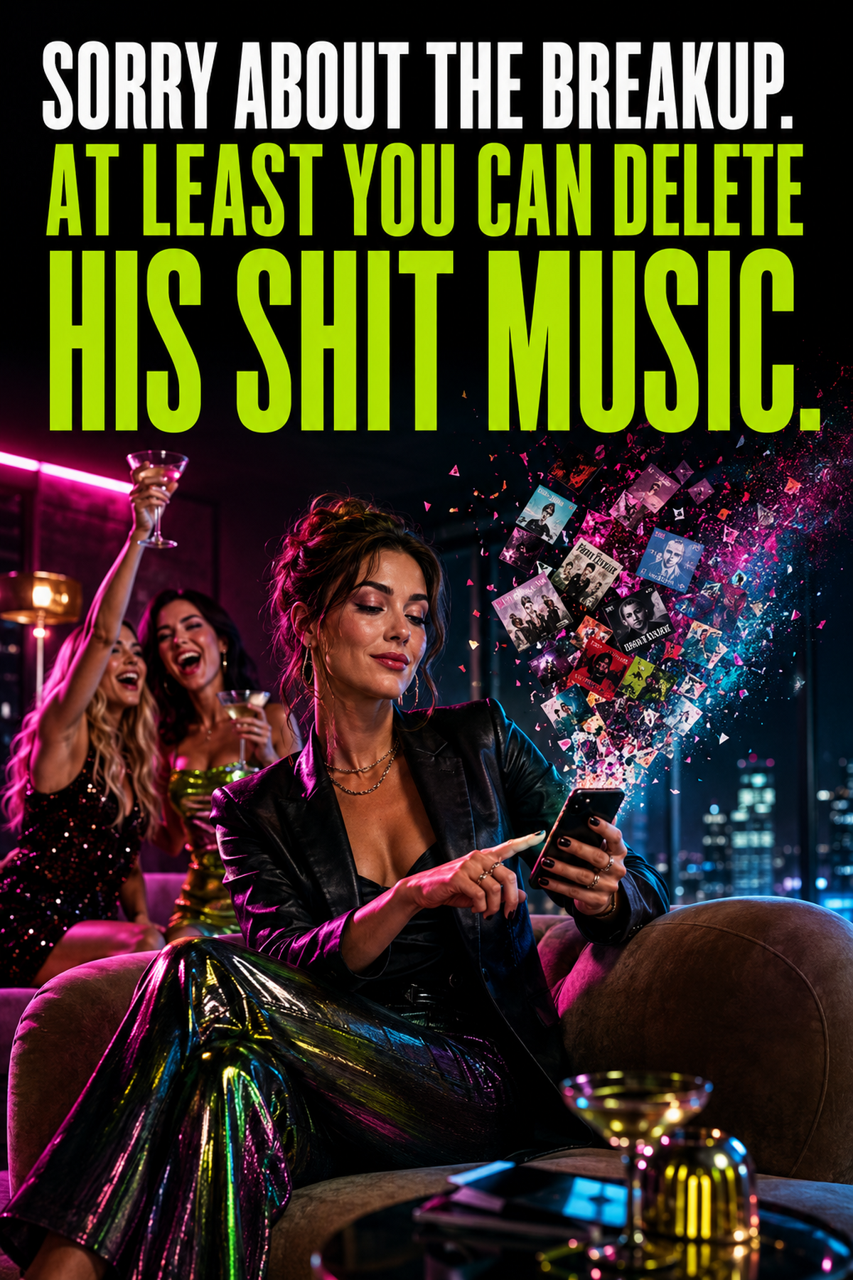 Funny Breakup Card for Her – Delete His Shit Music