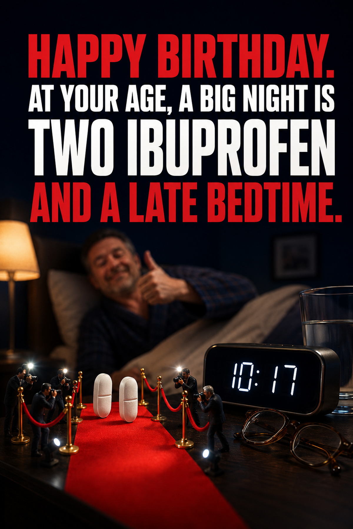 Funny Birthday Card for Him – Two Ibuprofen