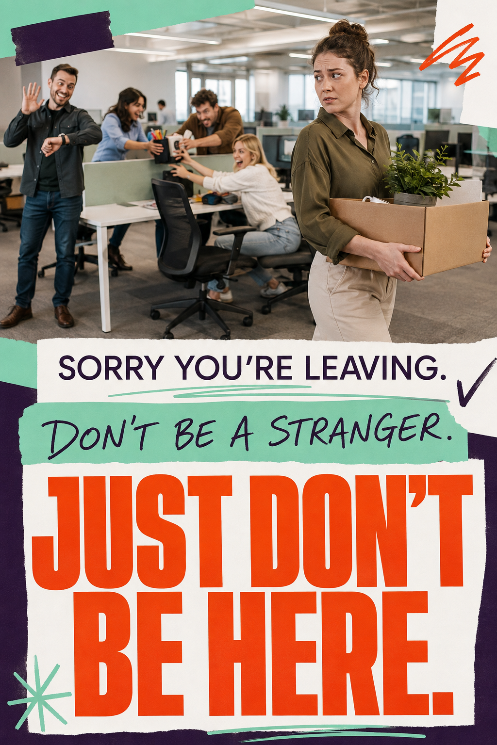 Funny Leaving Work Card – Just Don’t Be Here