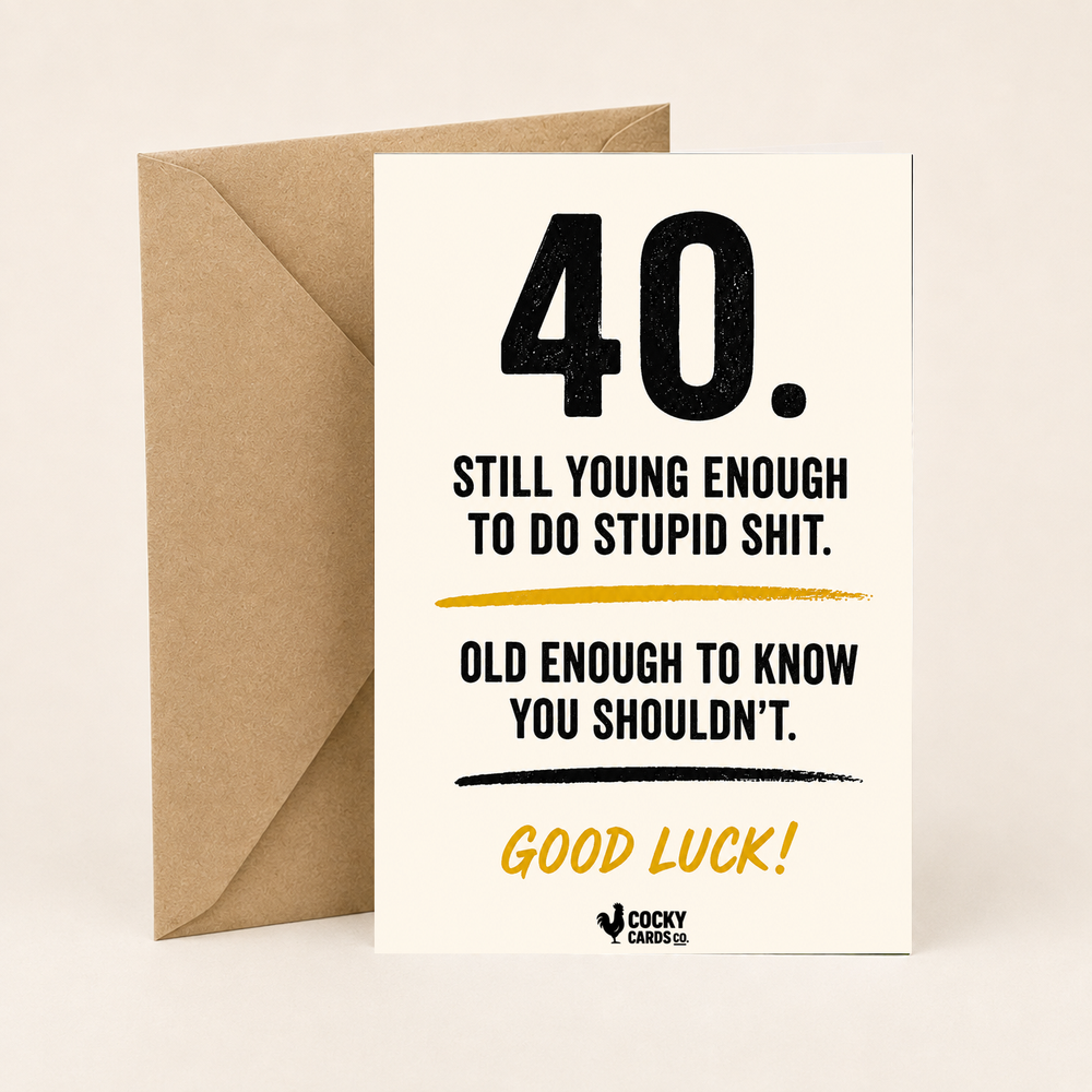 Funny 40th Birthday Card for Him – Ibuprofen Afterwards