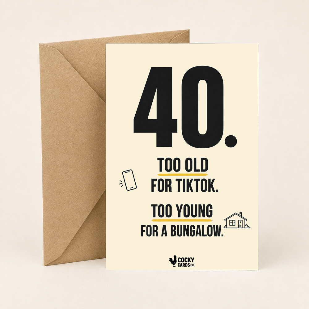 Funny 40th Birthday Card for Him – Body Noises