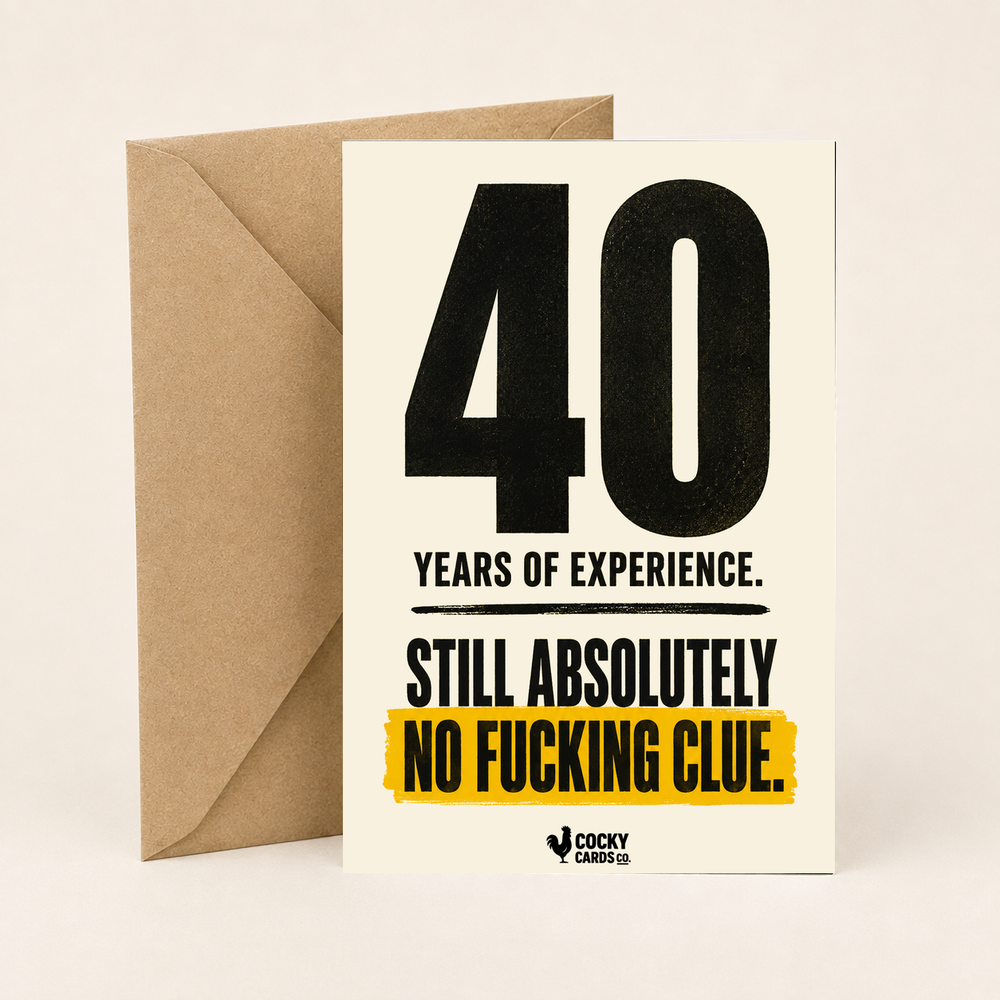 Funny 40th Birthday Card for Him – Pre-Owned