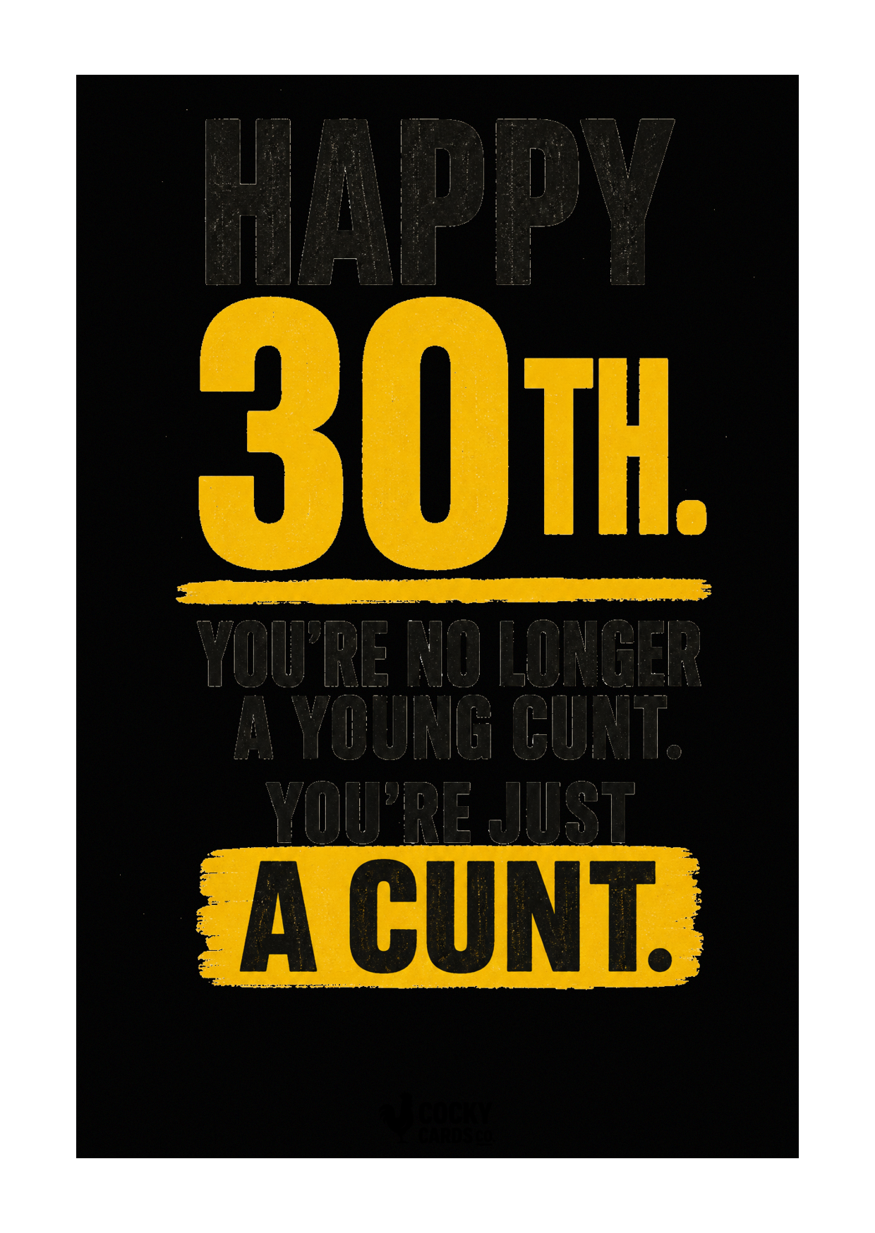 Rude 30th Birthday Card for Him – Just a Cunt