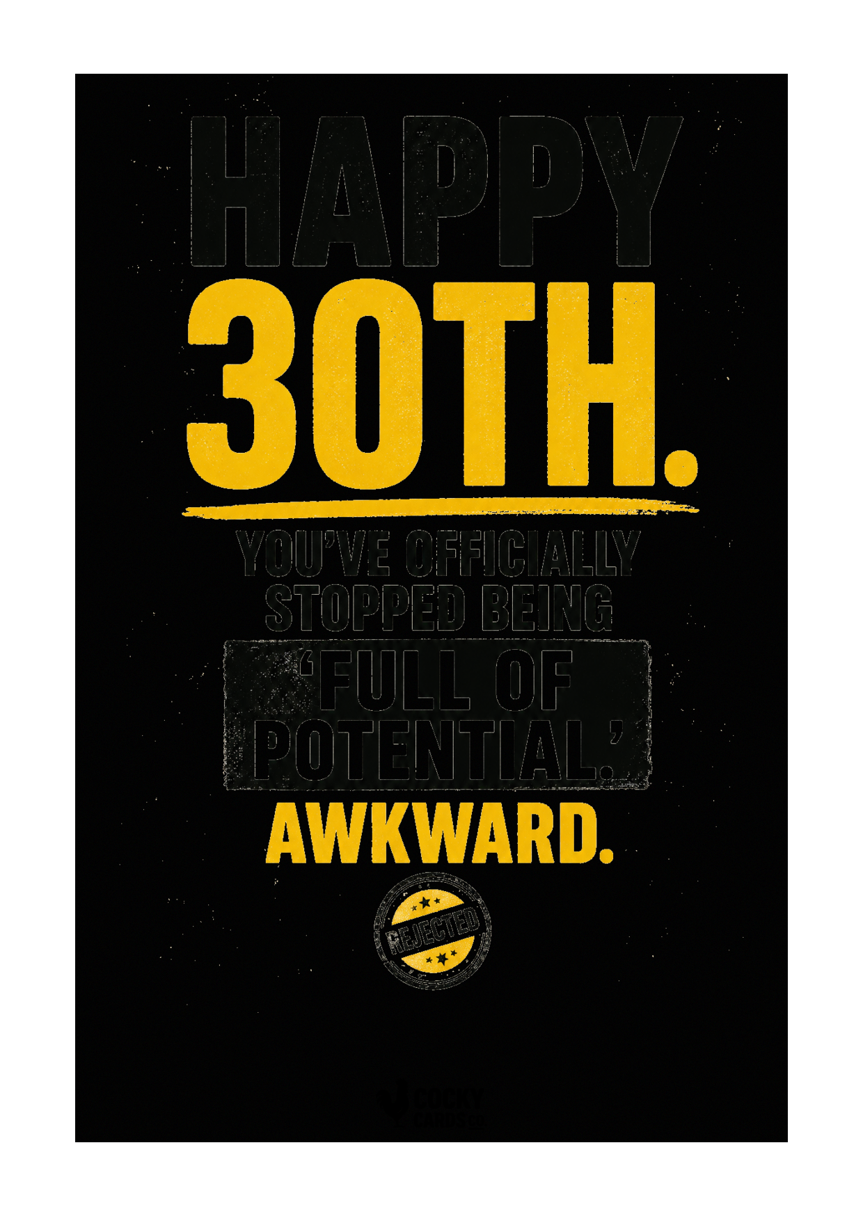 Funny 30th Birthday Card for Him – Full of Potential