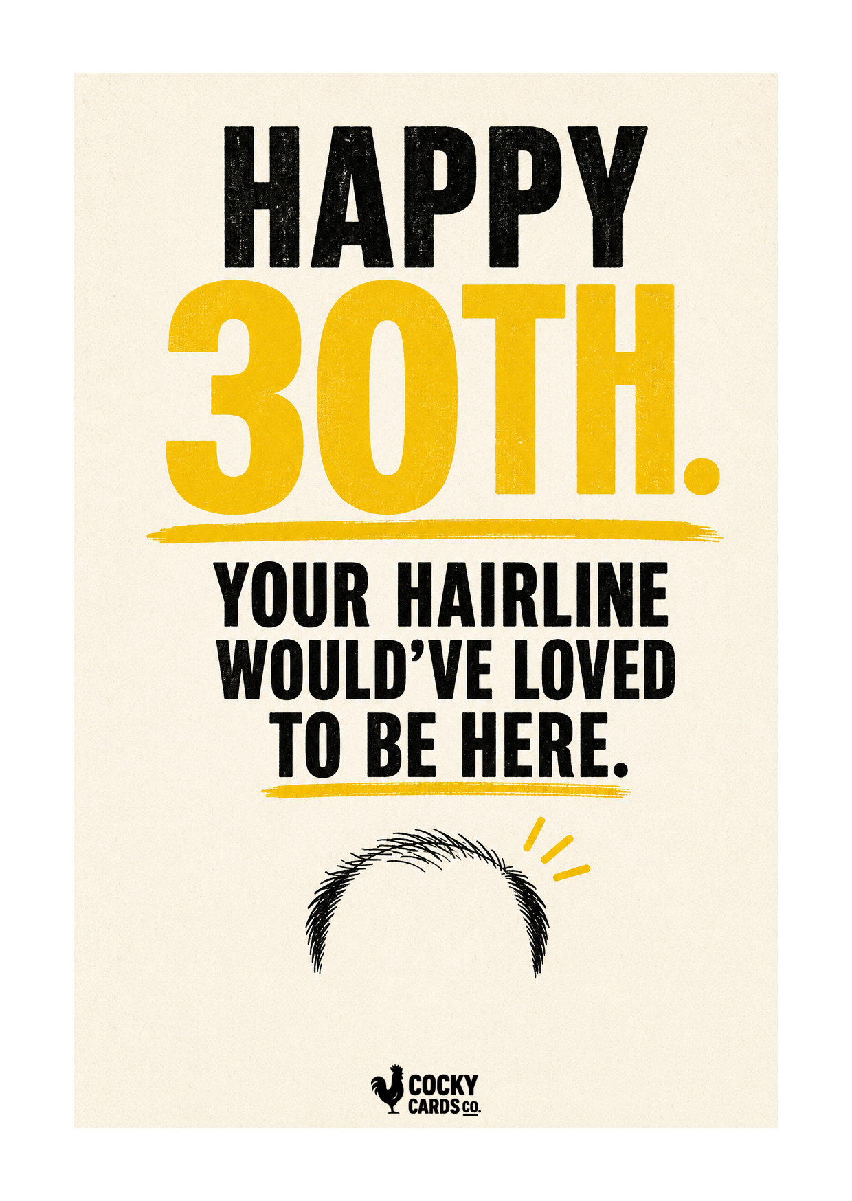 Funny 30th Birthday Card for Him – Missing Hairline
