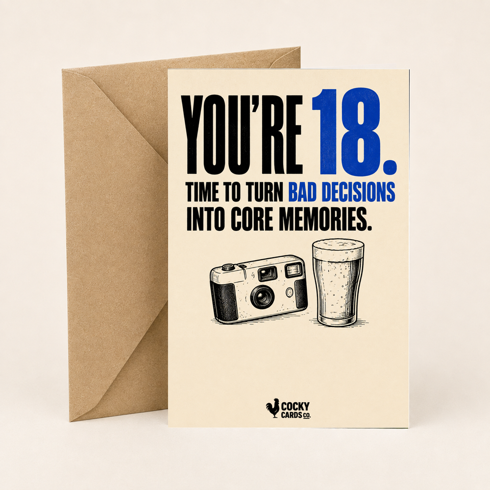 Funny 18th Birthday Card for Him – Core Memories