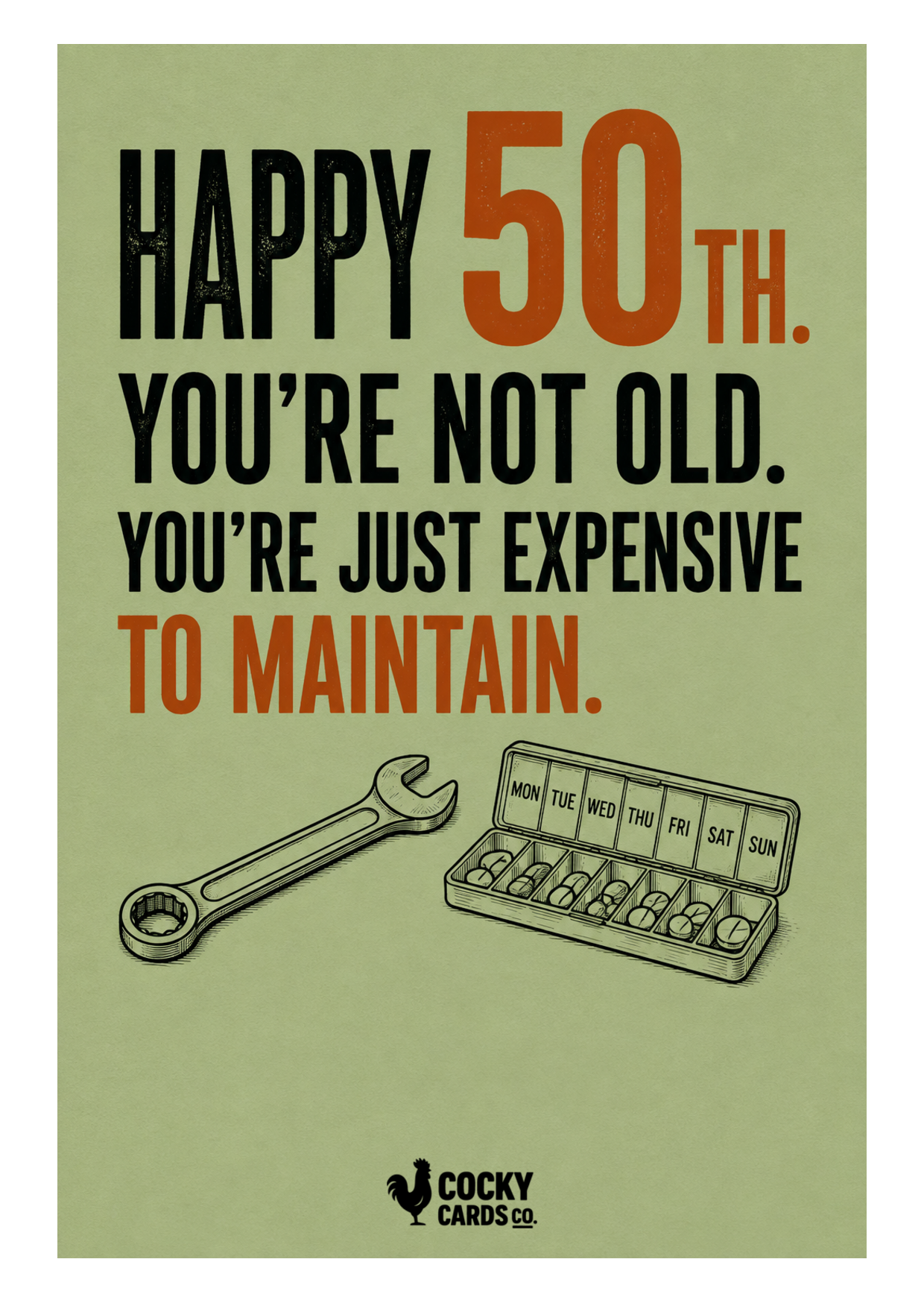 Funny 50th Birthday Card for Him – Expensive to Maintain