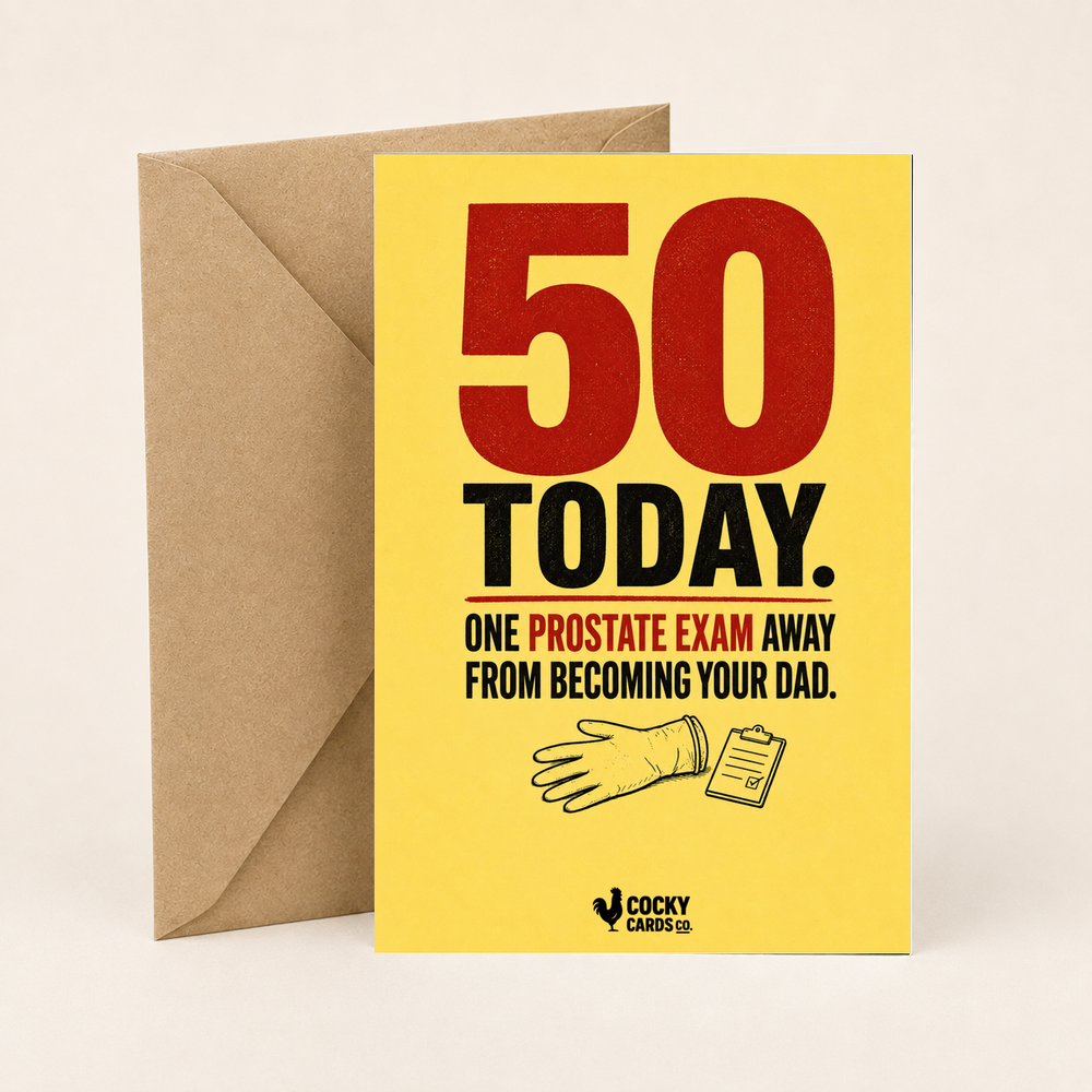 Rude 50th Birthday Card for Him – Prostate Exam