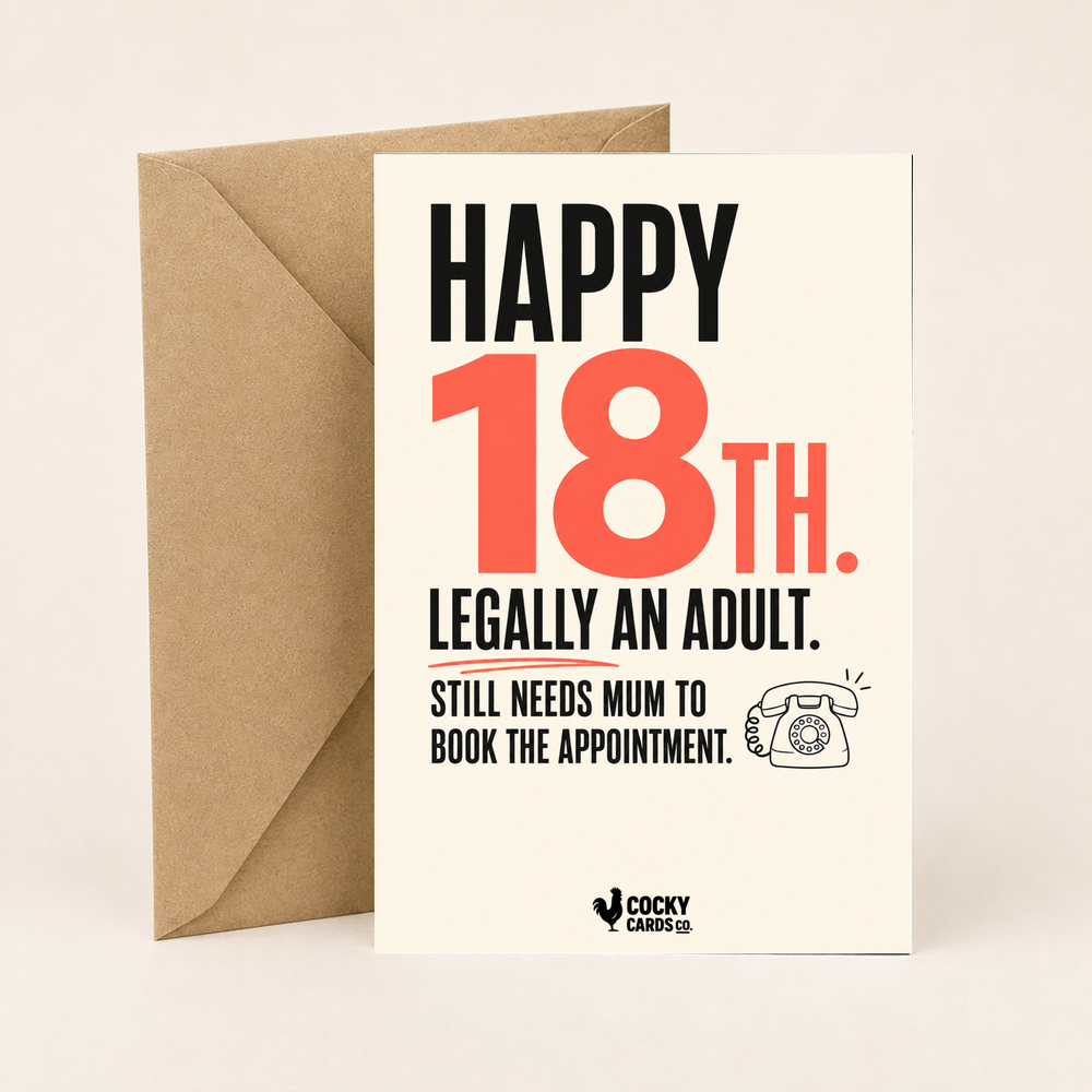 Funny 18th Birthday Card for Her – Mum Books the Appointment