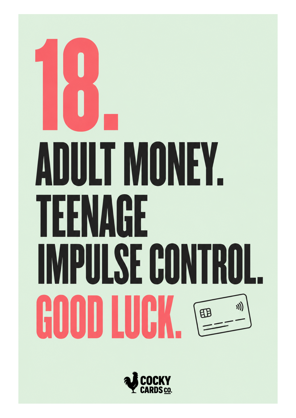 Funny 18th Birthday Card for Her – Adult Money