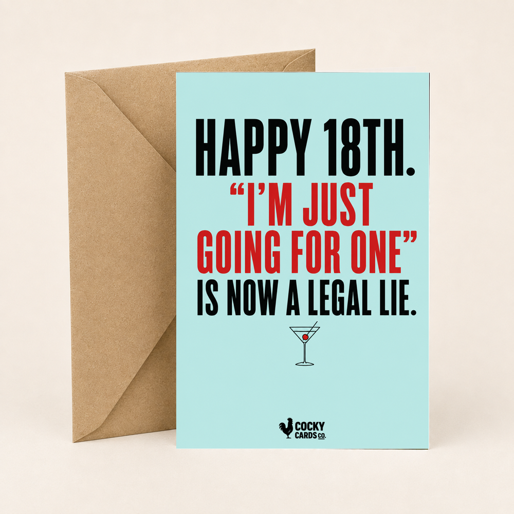 Funny 18th Birthday Card for Her – Just Going for One