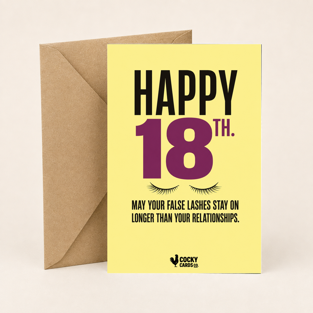 Funny 18th Birthday Card for Her – False Lashes