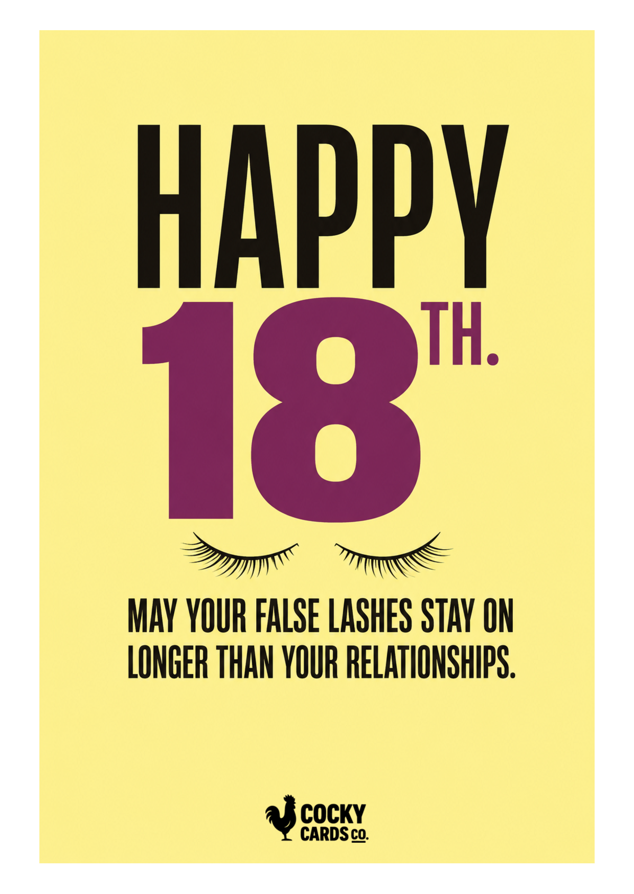 Funny 18th Birthday Card for Her – False Lashes