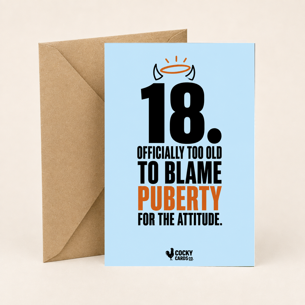 Funny 18th Birthday Card for Her – Blame the Attitude