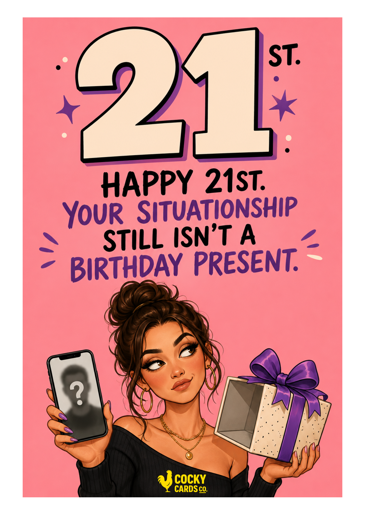 Funny 21st Birthday Card For Her – Situationship Is Not a Present