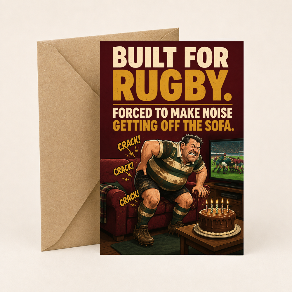 Funny Rugby Birthday Card – Ref Less Blind Than Usual