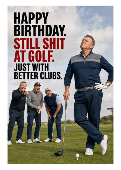 Funny Golf Birthday Card – Still Shit at Golf