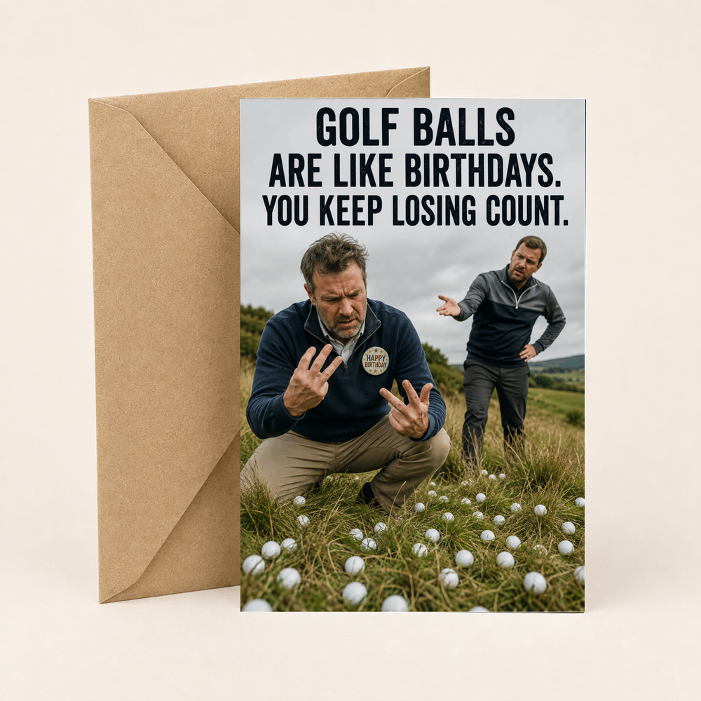 Funny Golf Birthday Card – Keep Losing Count