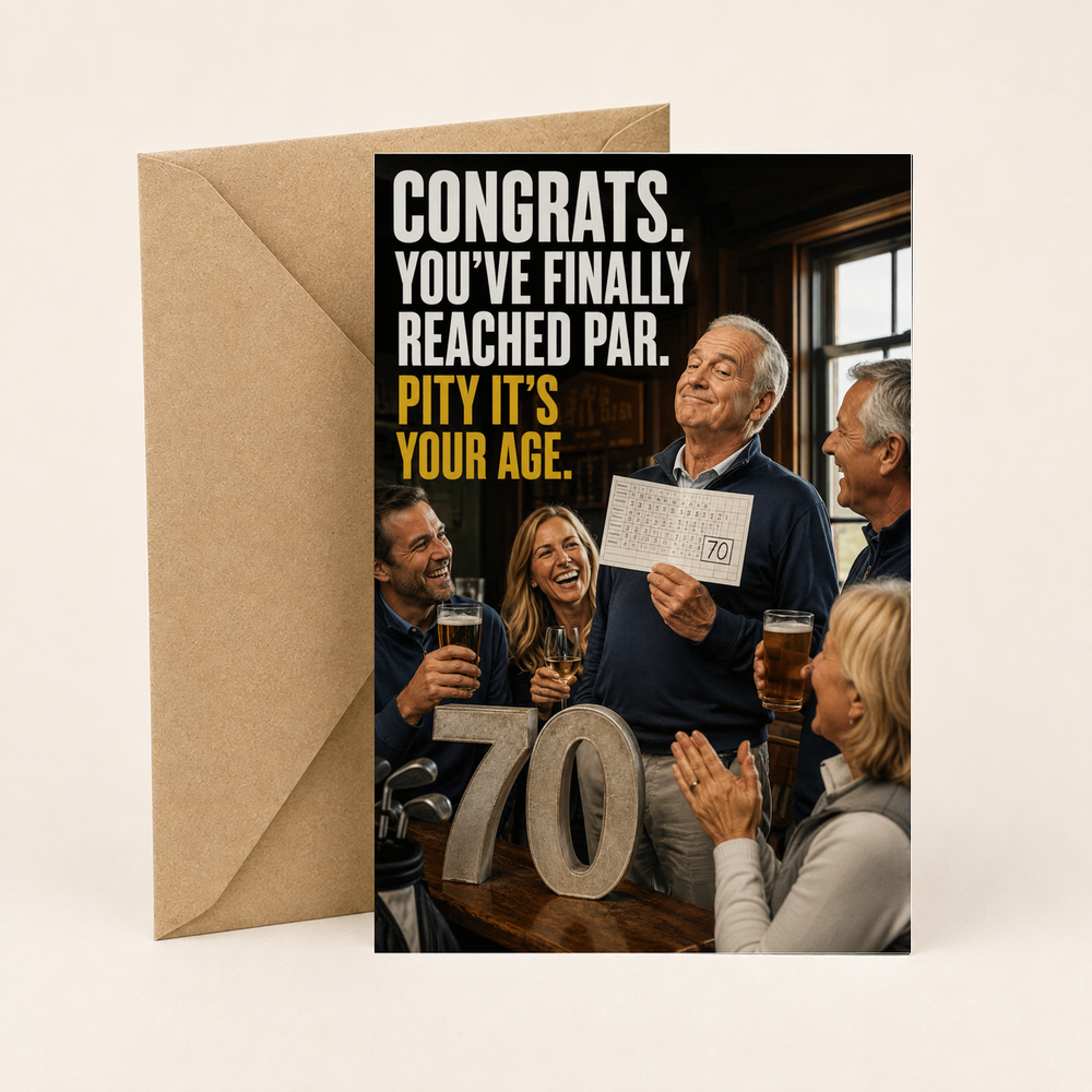 Funny Golf Birthday Card – Finally Reached Par