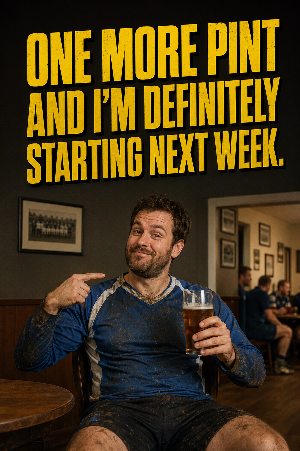 One More Pint and I'm Definitely Starting Next Week. – card front artwork