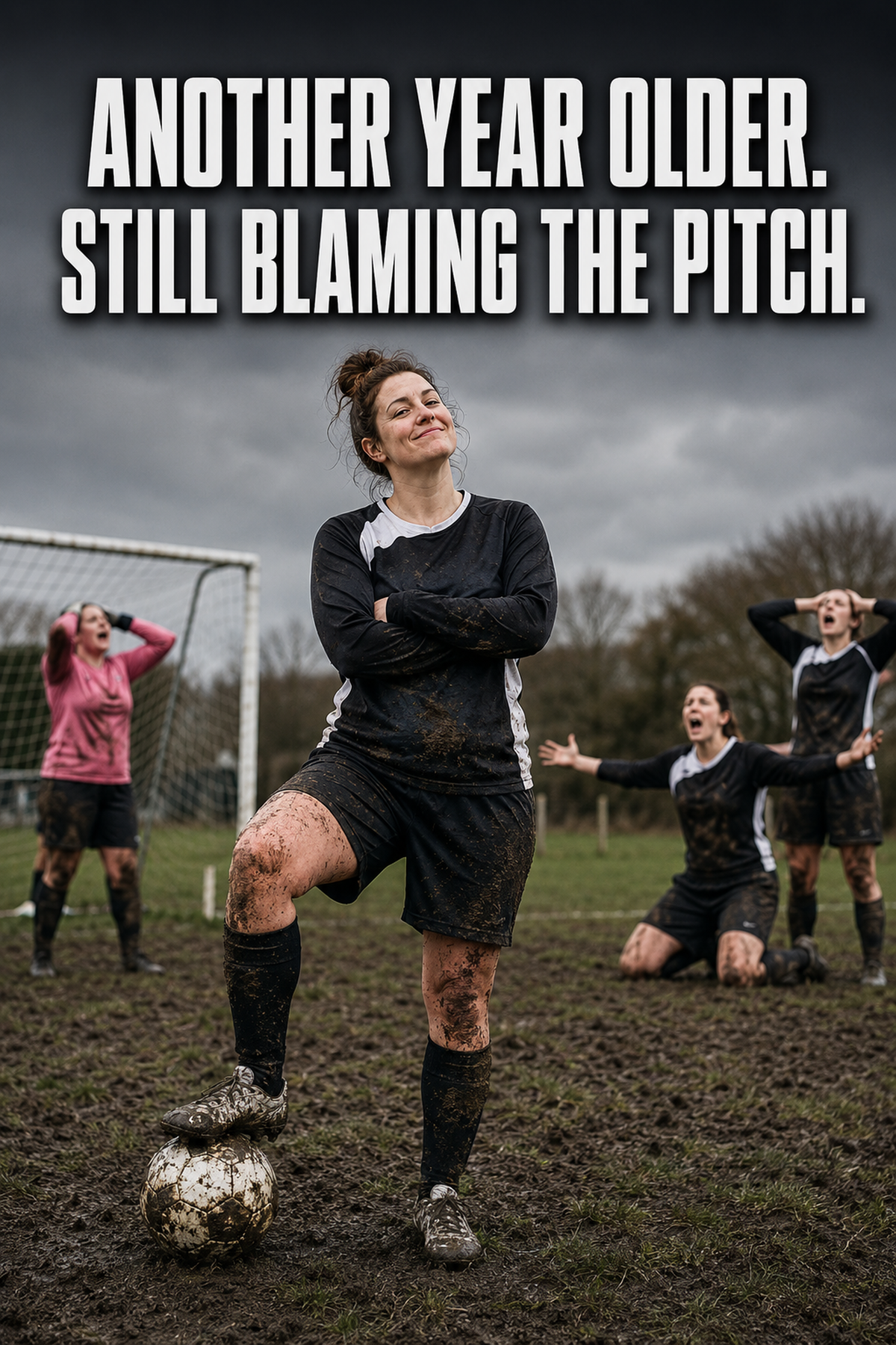 Another Year Older. Still Blaming the Pitch. – card front artwork