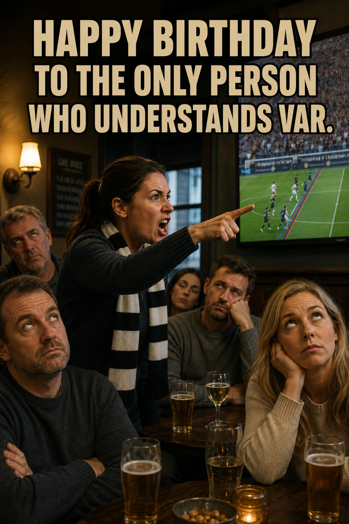 Happy Birthday to the Only Person Who Understands VAR. – card front artwork