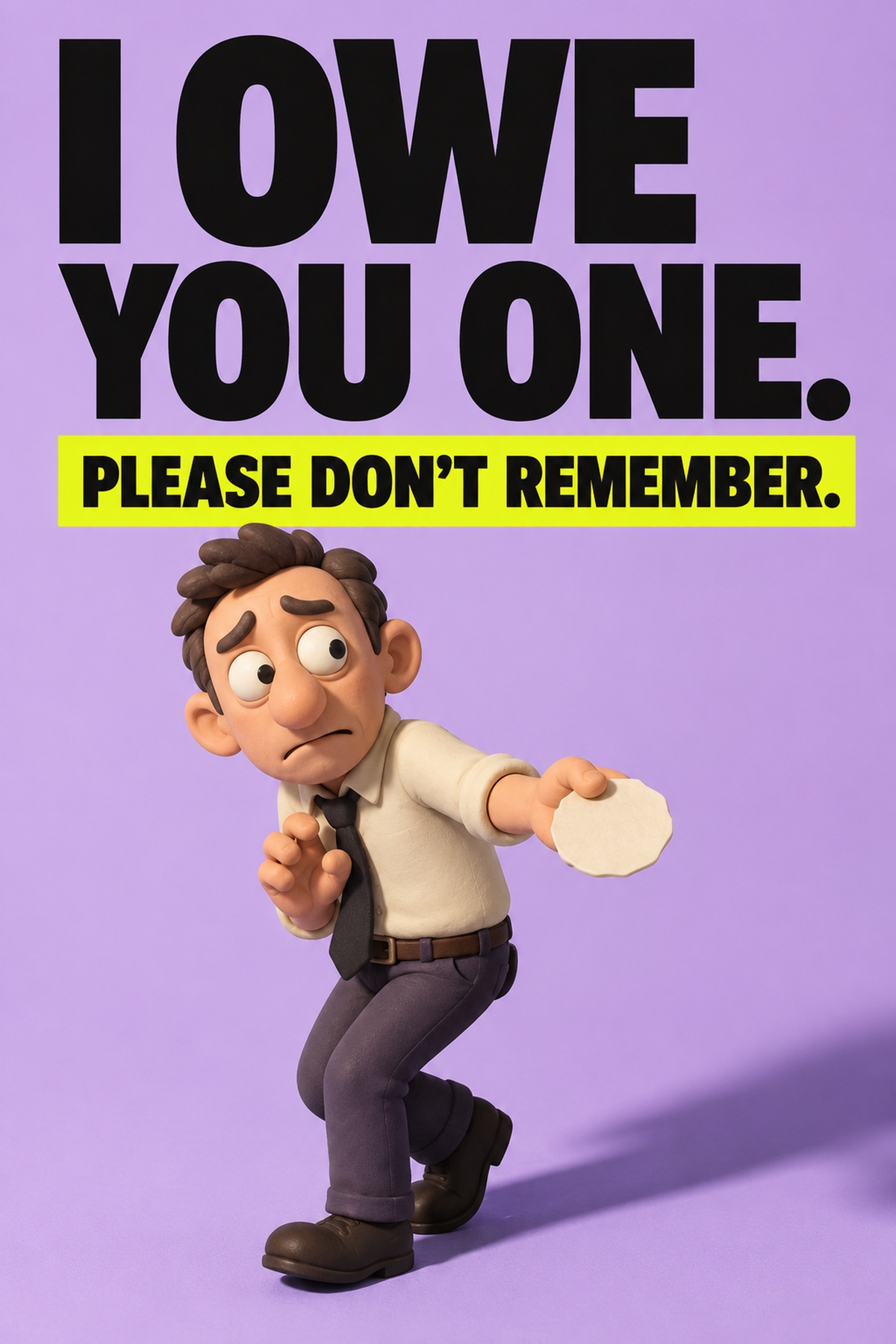 Sarcastic Thank You Card – Please Don’t Remember – card front artwork