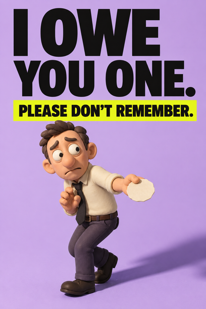 Sarcastic Thank You Card – Please Don’t Remember – card front artwork
