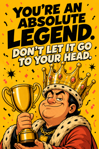 Funny Thank You Card – Absolute Legend – card front artwork