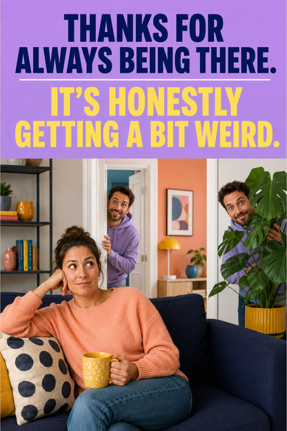 Funny Friendship Thank You Card – Getting Weird – card front artwork