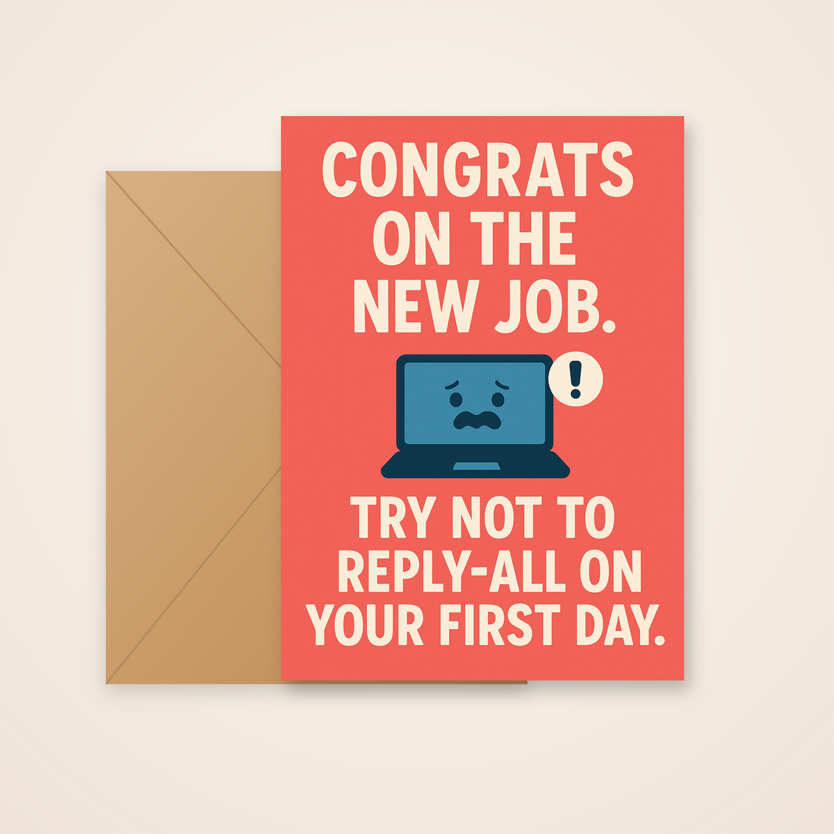 Funny New Job Card - Reply All Warning - product photo