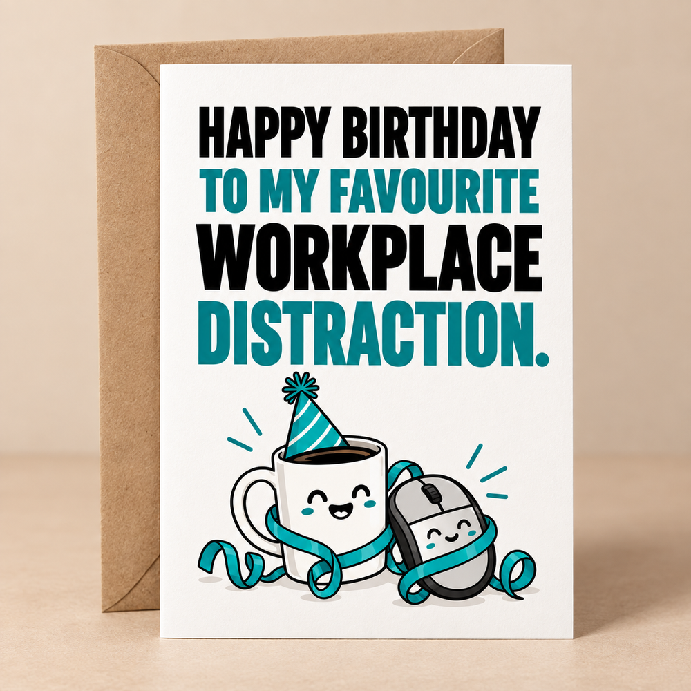Funny Colleague Birthday Card – Favourite Workplace Distraction