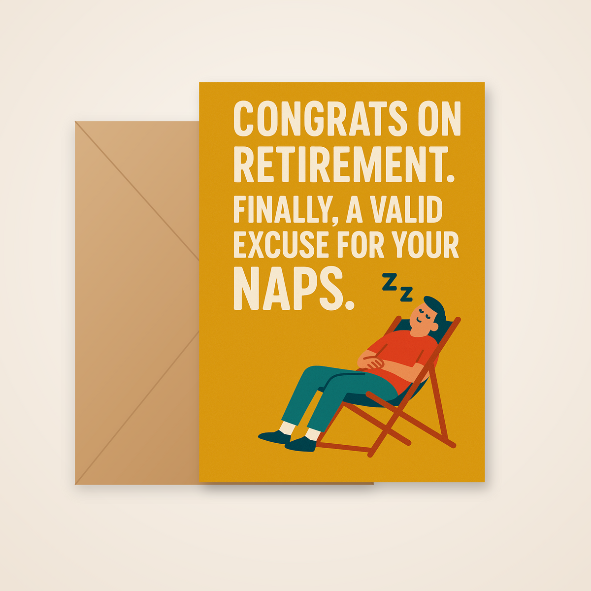 Funny Retirement Card - Valid Excuse For Naps - product photo