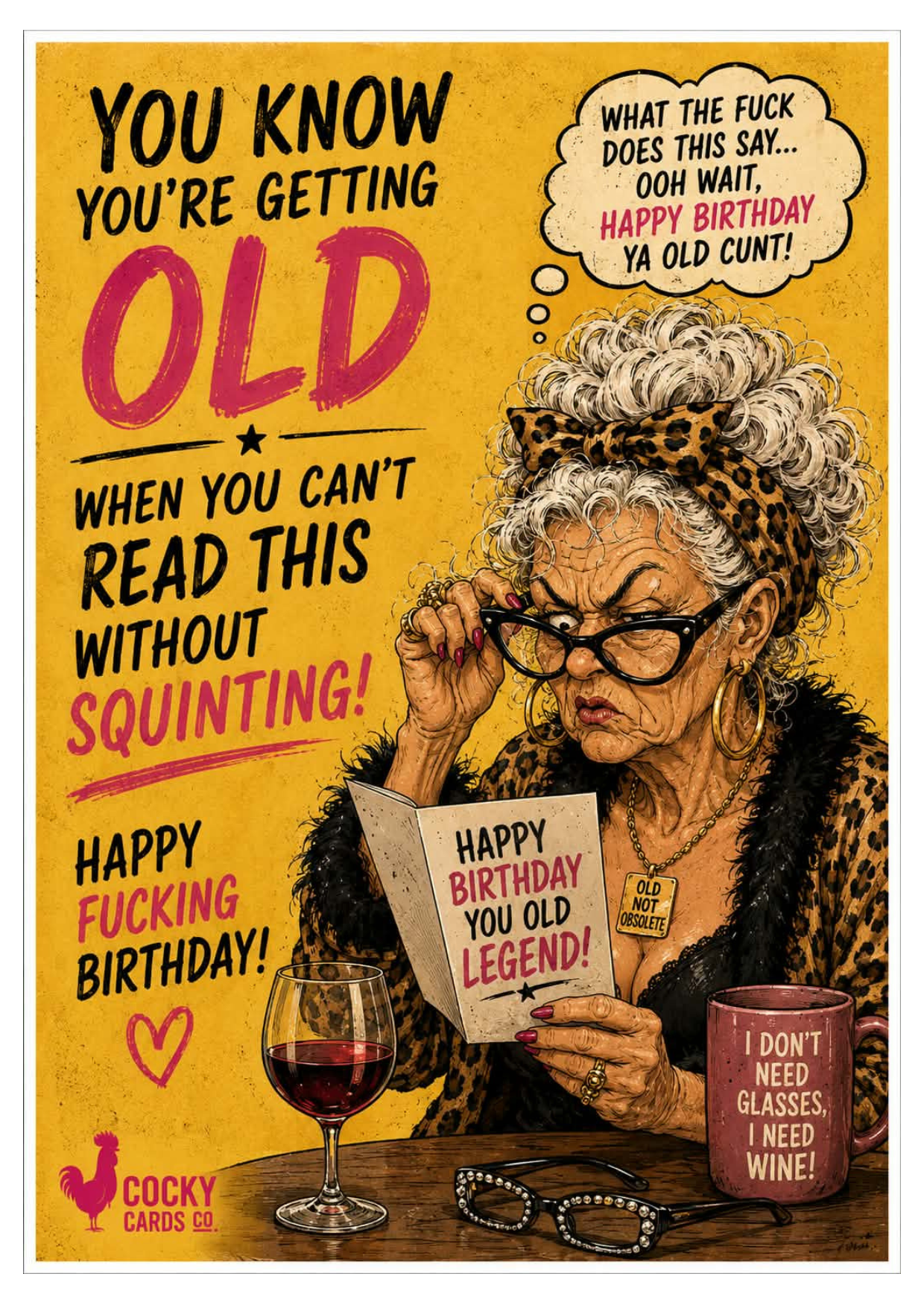 Funny Birthday Card for Her – You Know You’re Getting Old