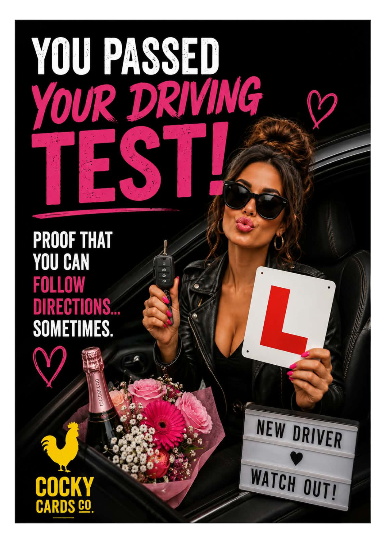 Funny Driving Test Card for Her – You Passed!