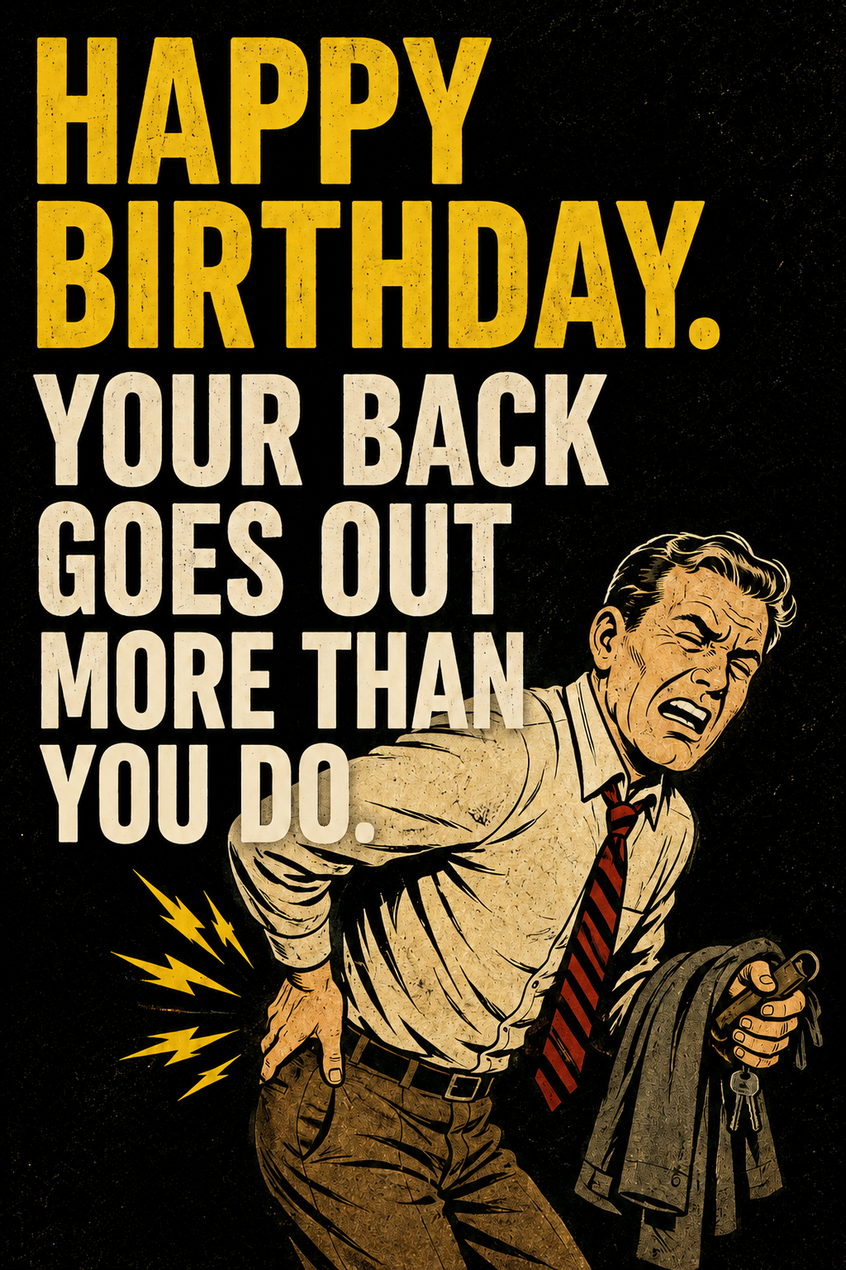 Funny Birthday Card for Him – Your Back Goes Out